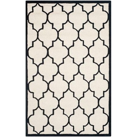Safavieh Cambridge Hand Tufted Rectangle Rug- Ivory - Black- 6 x 9 ft. CAM134W-6